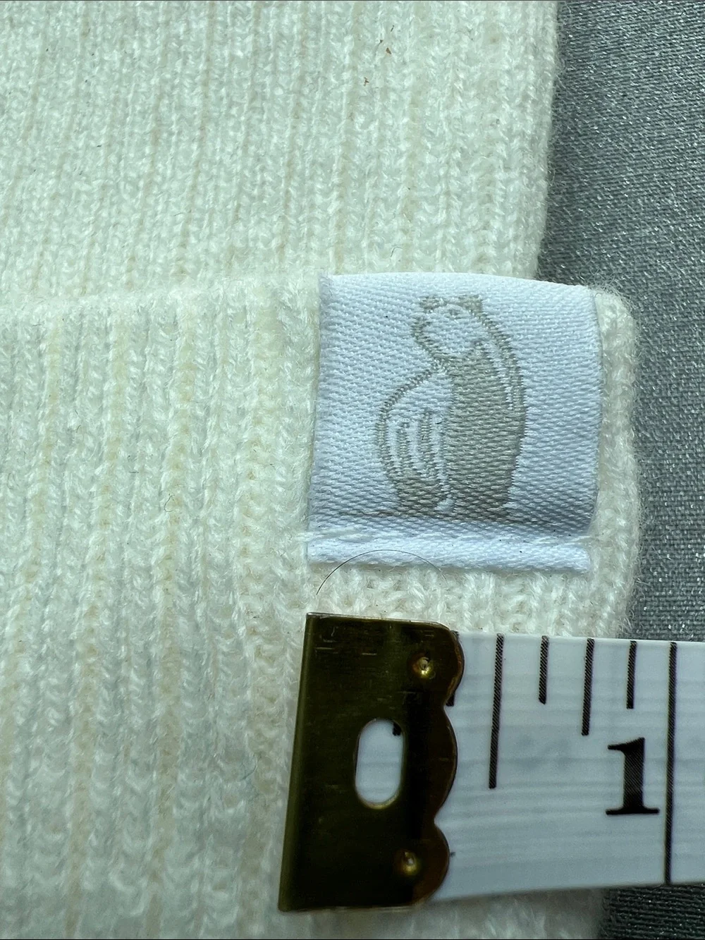 Baby Cream Ribbed Knit Beanie